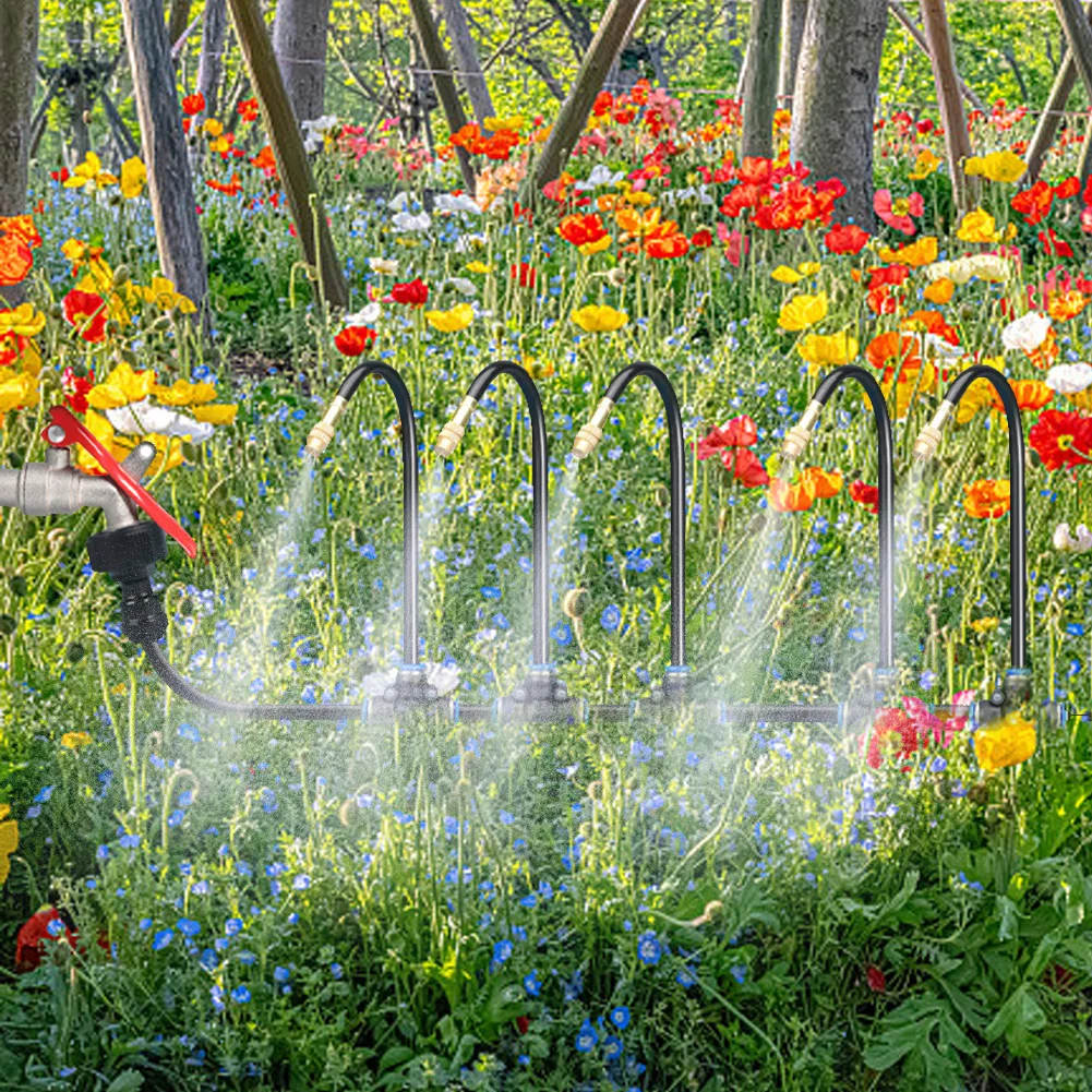 

360-degree Bending Dropper Automatic Irrigation System Adjustable Watering Misting System for Garden Plants Lawn