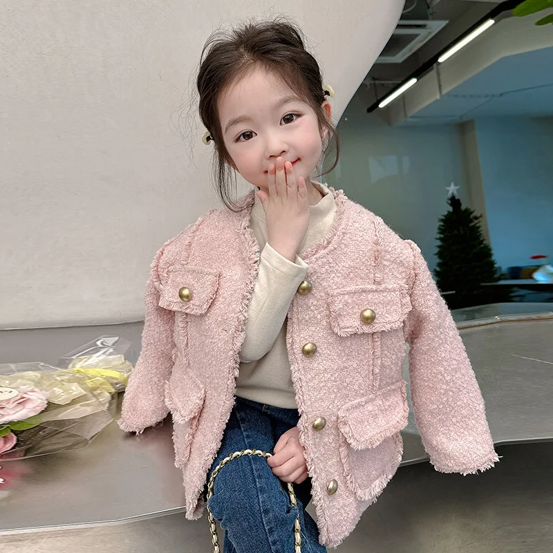 

Пальто для девочек, весенние и осенние пальто, 2024, новый стиль, детский топ для девочек, весенняя одежда для маленьких девочек, весенние пальто для девочек