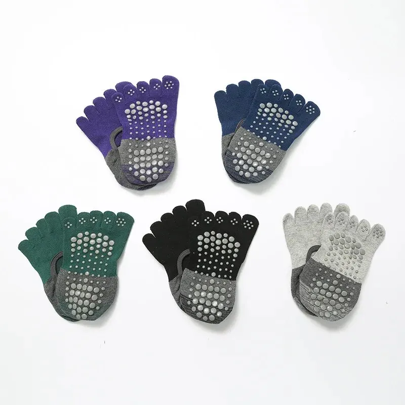 Ladies Breathable Yoga Socks Five Finger Non-Slip Silicone Pilates Gym Socks for Women Backless Fitness Ballet Dance Cotton image 6