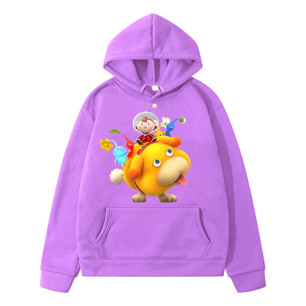 

Pikmin осень Kawaii принт аниме толстовка флисовая толстовка с героями мультфильмов куртка пуловер для мальчиков y2k sudadera детская одежда для девочек