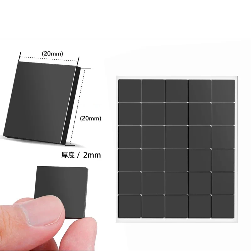 20-35mm Square Self-Adhesive Magnetic Sheets / Flexible Rubber Magnets Stickers for Refrigerator, Whiteboard & DIY Crafts
