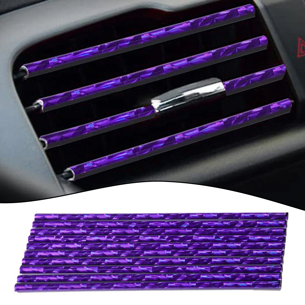 Car Vent Decoration Strip for Straight AC Outlet Grilles Flexible PVC Construction Ensures Reliable Performance