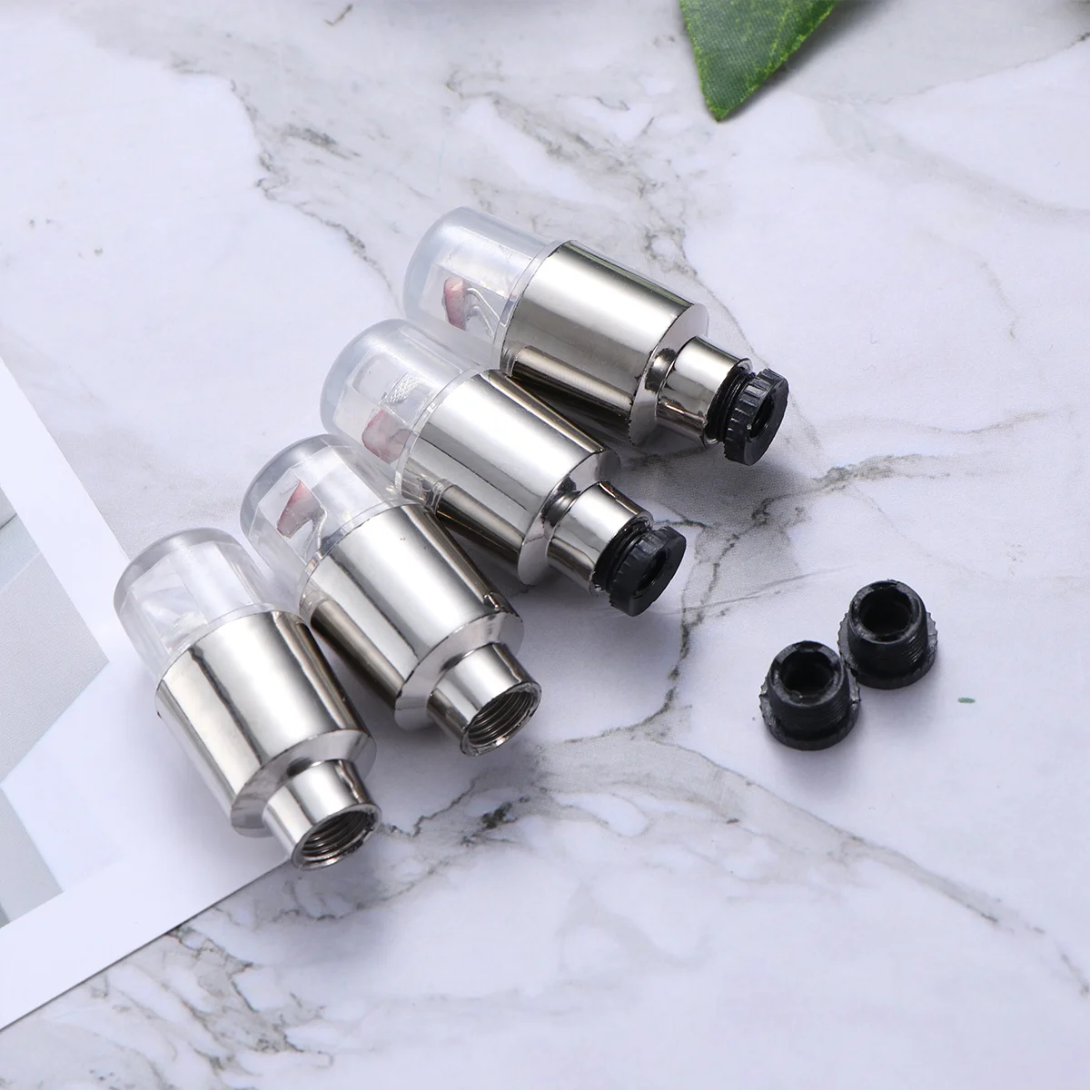 

12Pcs LED Wheel Lights Night Lamp for Tyre Car Bike Auto-on Flashing Decoration Enhanced Visibility Silver Car Lights