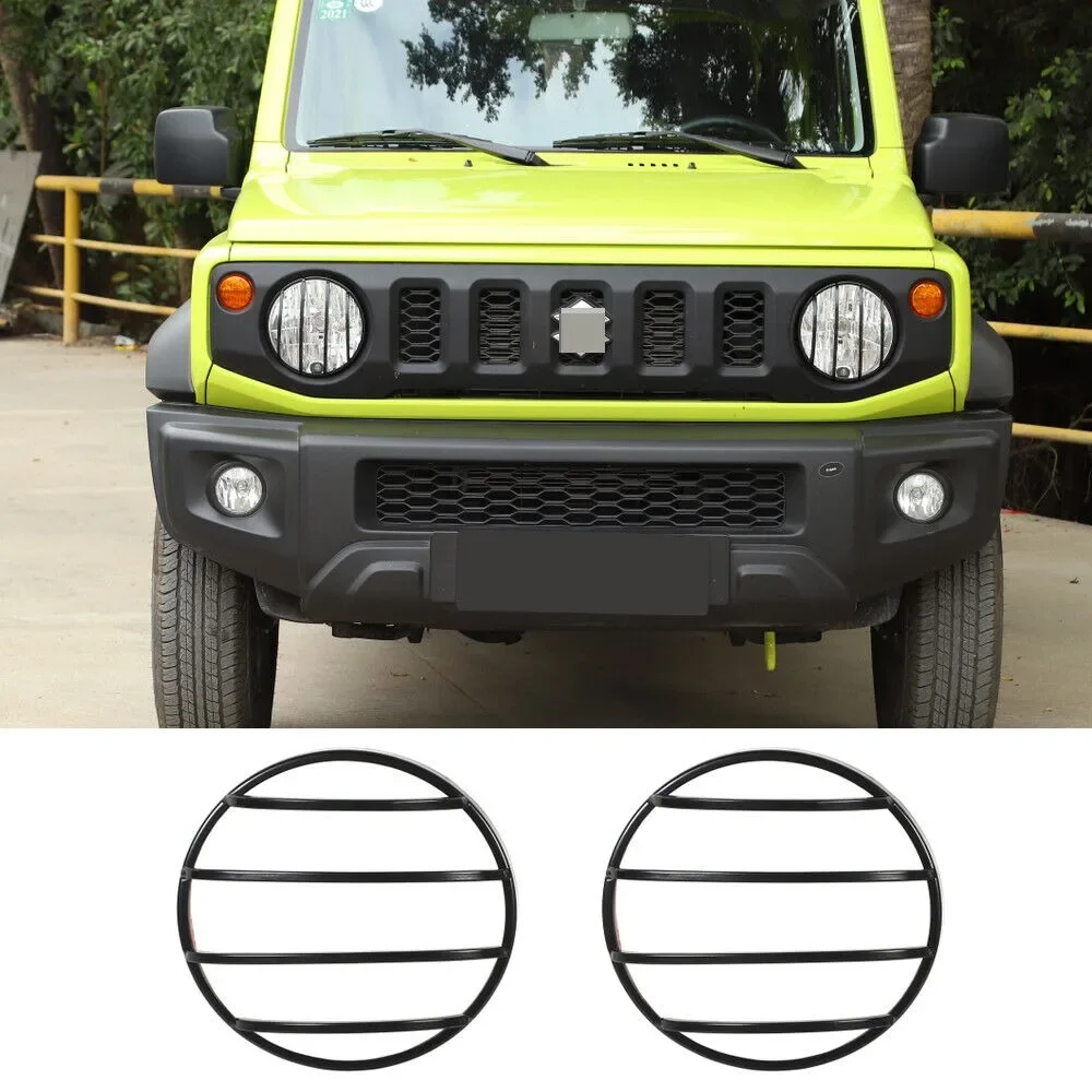 Iron Car Refit Car Front Headlight Lamp Protector Guard Decorative Cover Trim Fit for Suzuki Jimny  JB64 JB74 2019-2024