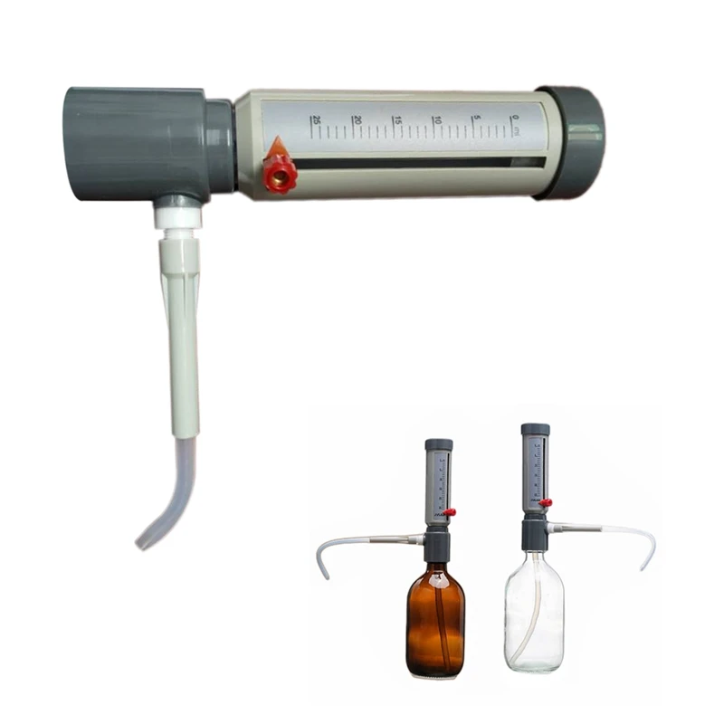 Lab Bottle Top Dispenser Economic Semi-Automatic Liquid Dispenser Sleeve Type 5-25 Ml Adjustable Liquid Adder Easy Install