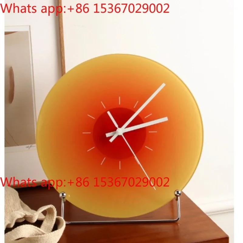 Clock ins wind clock wall clock living room glass watch simple pendulum table