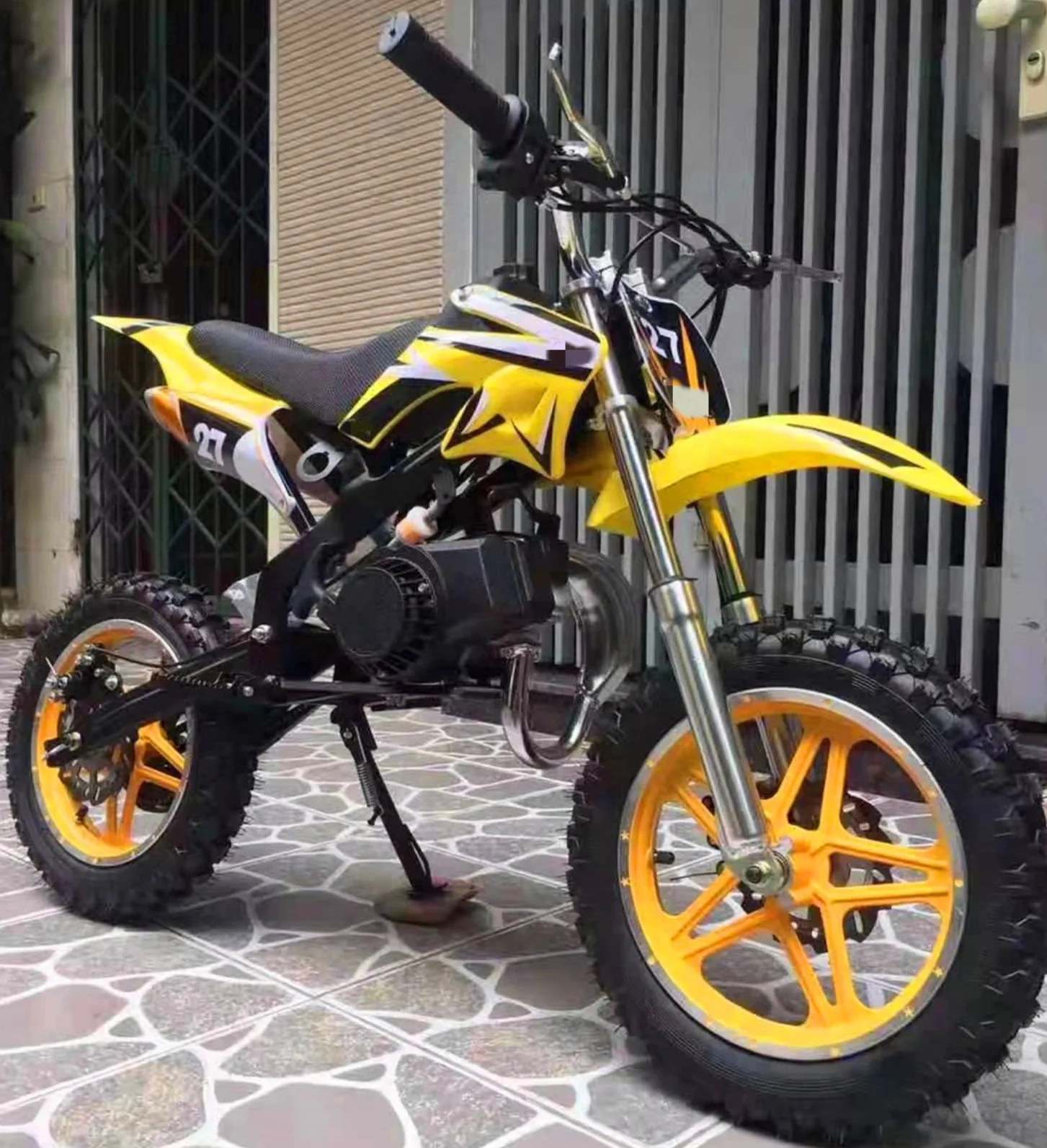 Hot Sale CE Certified 49cc Single-Cylinder Mini Dirt Bike for Kids Hand-Pull Start 2-Stroke Off-Road Motorcycle Air Cooled