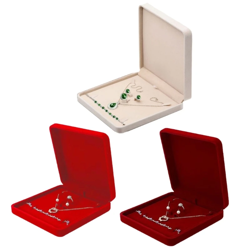 

Velvets Jewelry Rings Necklaces Earrings and Bracelet Sets Storage Box Dropship