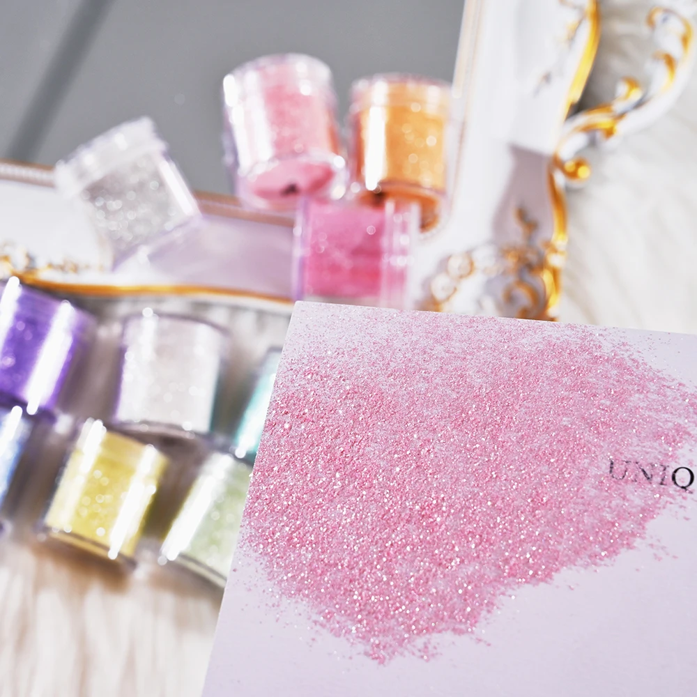 Net-5G Pink Opal Nail Flakes Iridescent Glitter Polarized Aurora Neon Chrome Powder Sequins for Manicure Rubbing Dust on Nails *