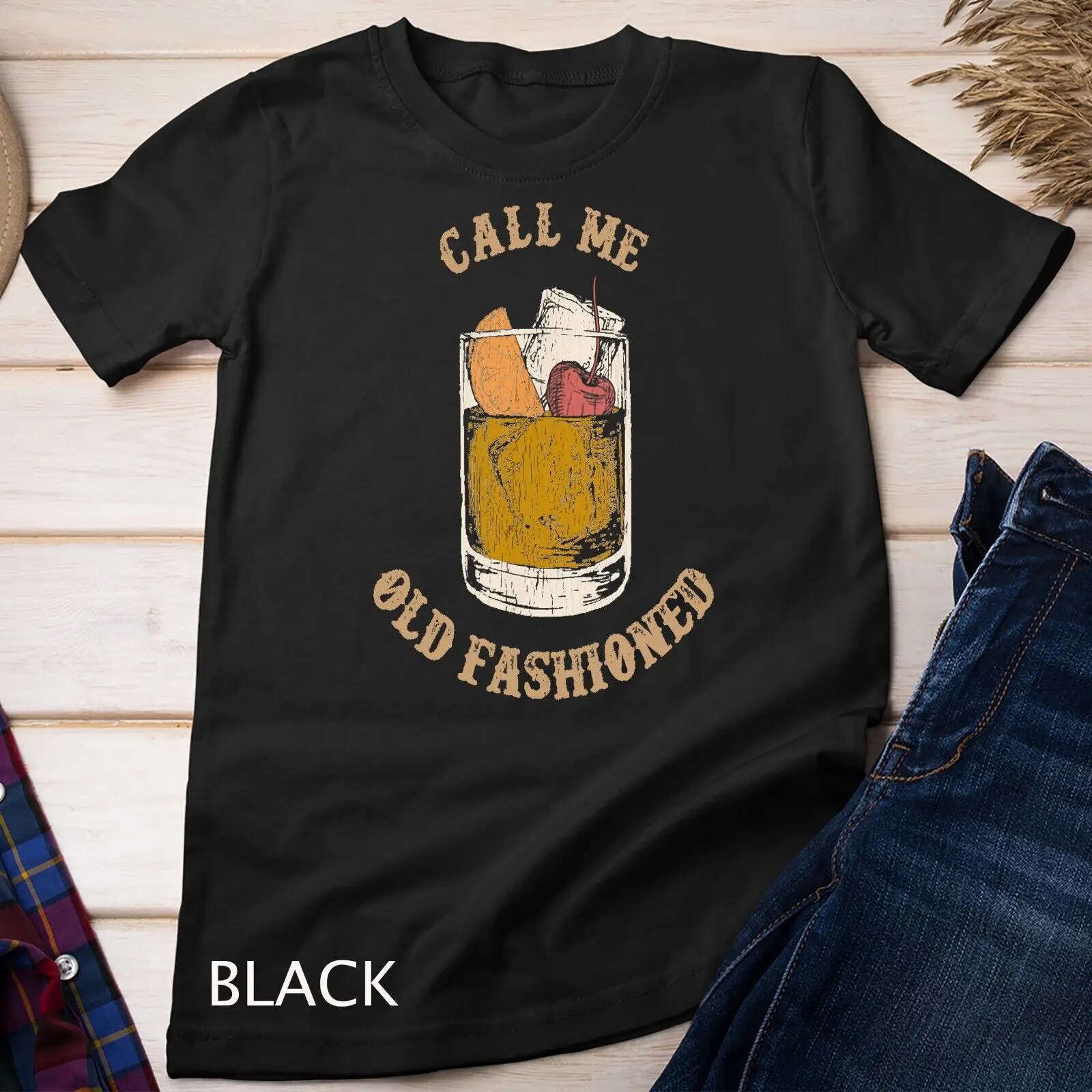 Call Me Old Fashioned camiseta de whisky Vintage Unisex, camiseta