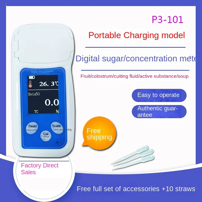 Brand-new Digital Display Sugar Meter Fruit Sugar Fluid Emulsion Concentration Meter Detergent Active Substance Detection Test