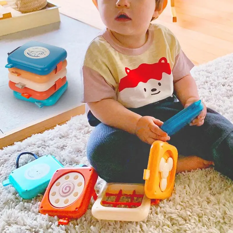 Busy Cube Toy 7-in-1 Creative Sensory Toys Early Childhood Intelligence Hamburger Cubes Multifunctional Stacking Toy Fine Motor