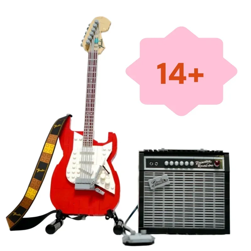 2025 Neu 1074-teiliger Kreativer Gitarren-Bausatz, Montage-Bausteine, Kreatives Lernspielzeug, Geburtstagsgeschenk – Detail 3