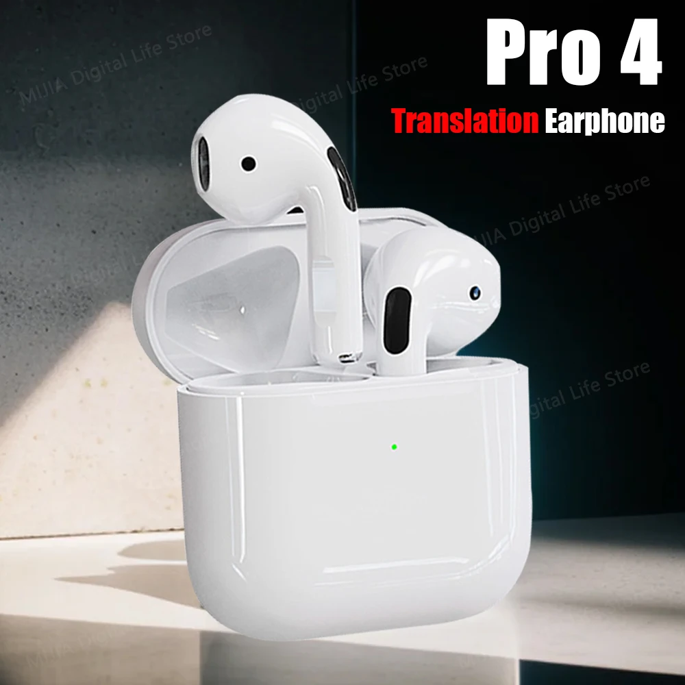 Pro 4 TWS Wireless Earphone Translation Bluetooth In Ear Headphone Touch Control Headset Built-in Mic For iPhone XIAOMI Huawei