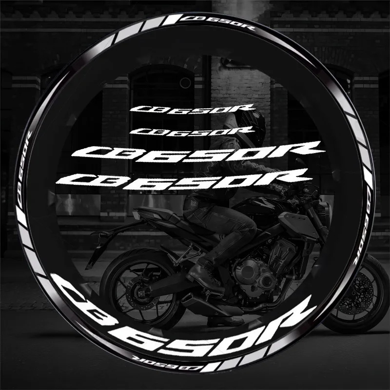 반사 오토바이 휠 타이어 수정 스티커, 허브 데칼 림 스트라이프 테이프, 혼다 CB650R CBR 650R 액세서리