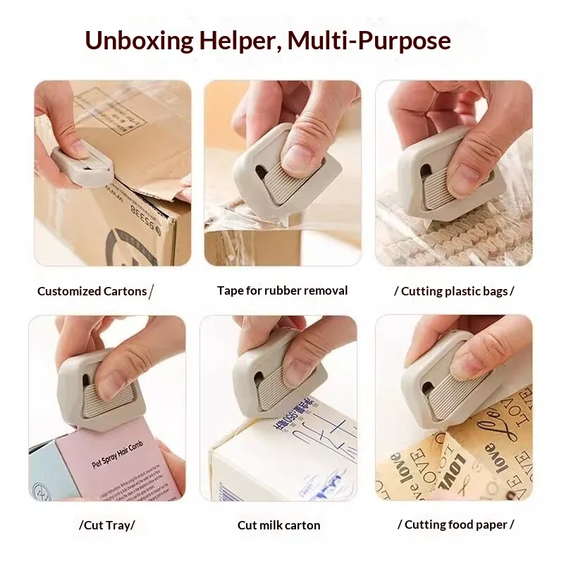 1/3PCSMagnetic Ceramic Box Cutter Auto‑Retract Safety Utility Knife Portable Package Mail Opener For Home Office Stationery Tool