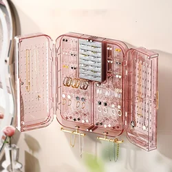 1pc/jewelry storage box wall-mounted large-capacity wall-mounted necklace earrings jewelry box high-end and exquisite