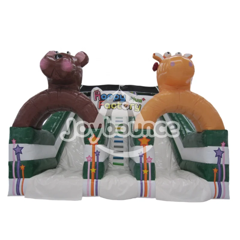 New Design Giant Size Inflatable Amusement Facility Twin Lane Inflatable Bouncing Slide Outdoor PVC Inflatable Bounce Dry Slide