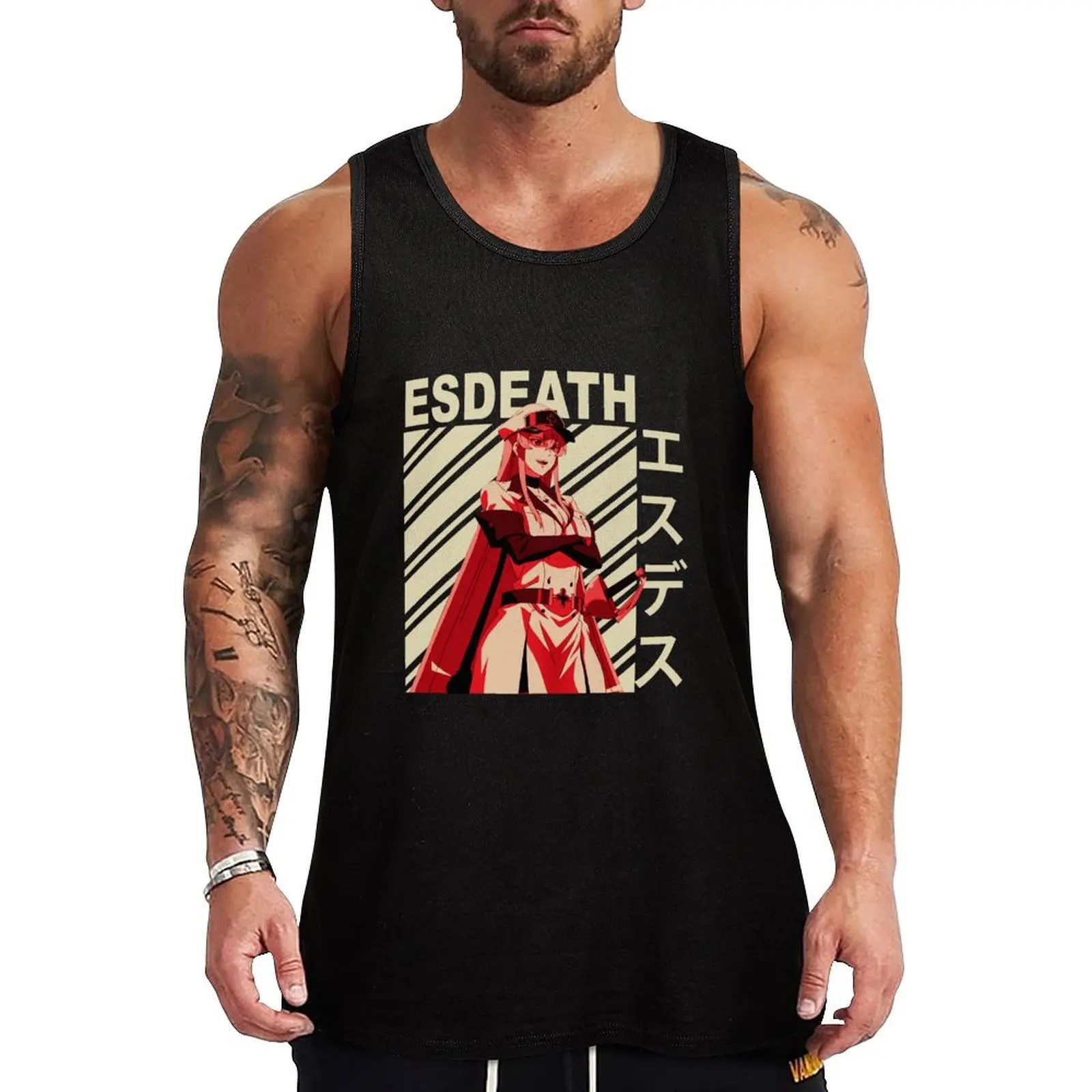 

ESDEATH - Vintage Art Tank Top sports clothes for men vest men Men's t-shirts mens gym clothes