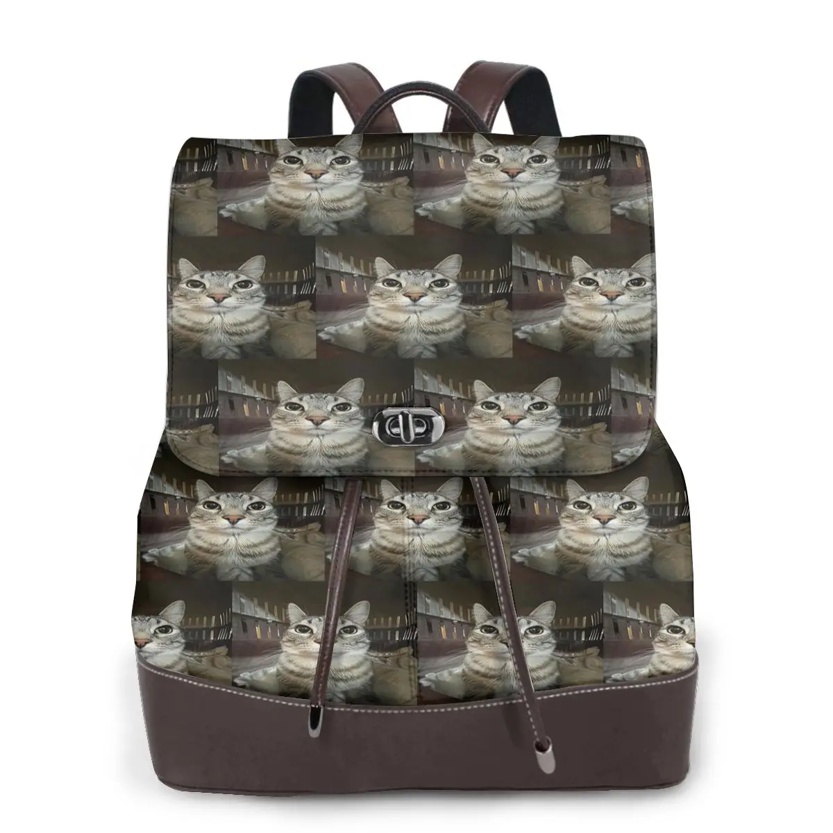 

Cat Looking Directly At You Bookbag School Student Bags Hiking Travel Daypack for Women Fashion Derma Backpack