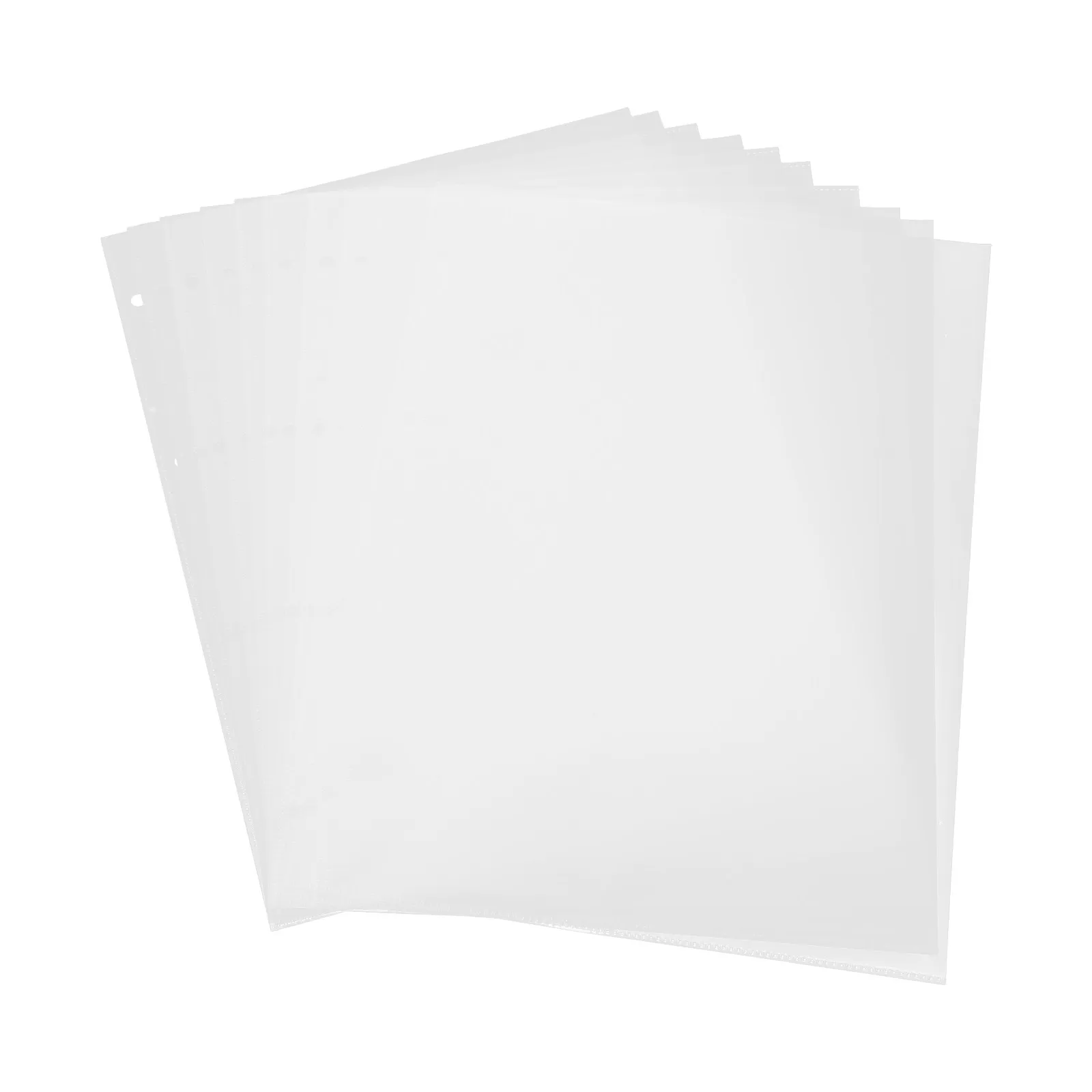

10Pcs Fashionable Clear PP Sheet Protectors for Binder Files Document Protection Wear-Resistant Waterproof Clear Page Protectors