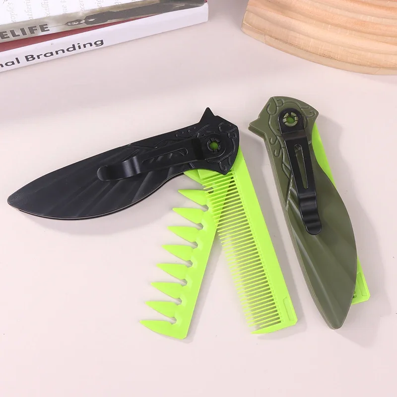 

Многофункциональные портативные пластиковые складные карманные расчески 2 в 1, парикмахерские мужские расчески для бороды с масляной головкой, расчески для укладки волос с широкими зубьями