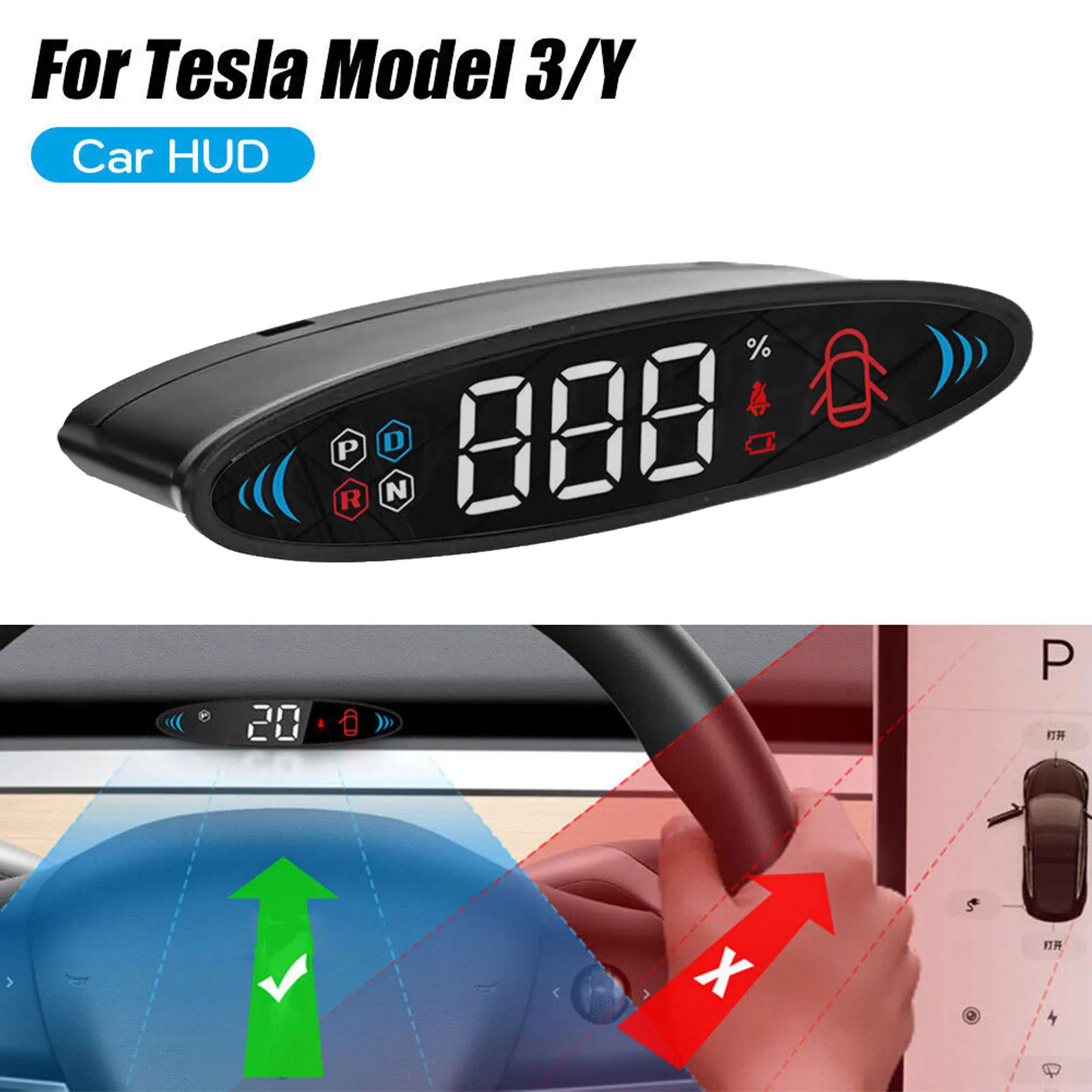 ABS+PC Car Accessories For Tesla Model for 3 Model Y 2019-2023 Brand New High Quality Professional 85X22X17mm ABS+PC