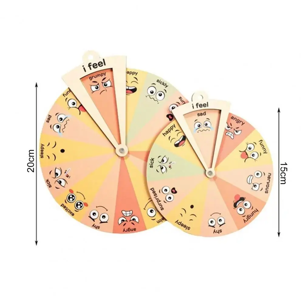 Heavy Duty Feelings Wheel Kids Wooden Emotion Wheel Wooden Emotion Regulation Spinner for Kids Emotional Learning for Developing