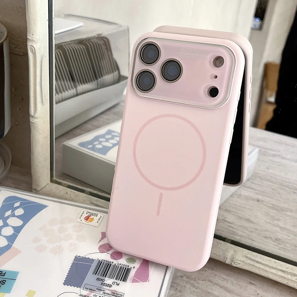 Hochwertige Flüssigsilikon-Handyhülle für iPhone Air 17 16 15 14 Pro Max mit MagSafe Magnetischer Ladefunktion und Glaslinsen-Schutzabdeckung