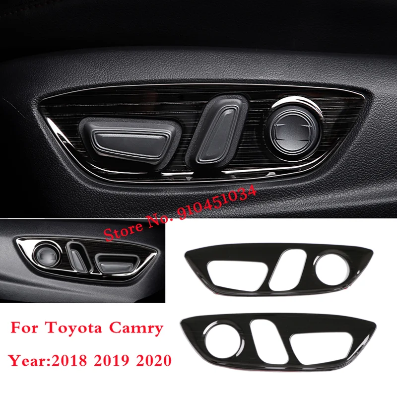 

For Toyota Camry XV70 2018 2019 2020 Stainless Steel Car Seat Adjusting Switch Knob Panel Cover Decoration Sticker Accessories