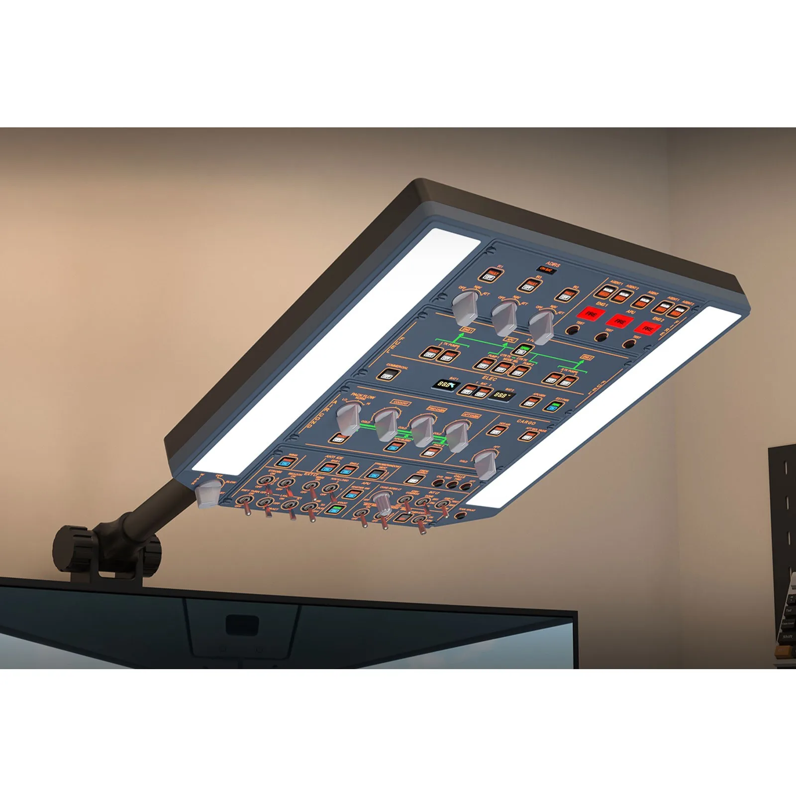 

Simplayer WINGFLEX A320 Overhead Panel and Roof bracket with IRS & Lighting Panels Designed for Airbus PC Flight Sim Platforms