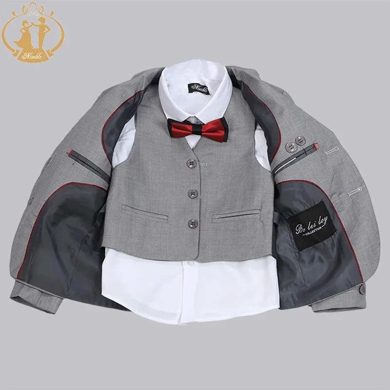 Boys Formal Suit Three Pieces Hot Sale Classical Kids Winter Wear Flat Single Breasted Baby Boy Clothes Formal Boys