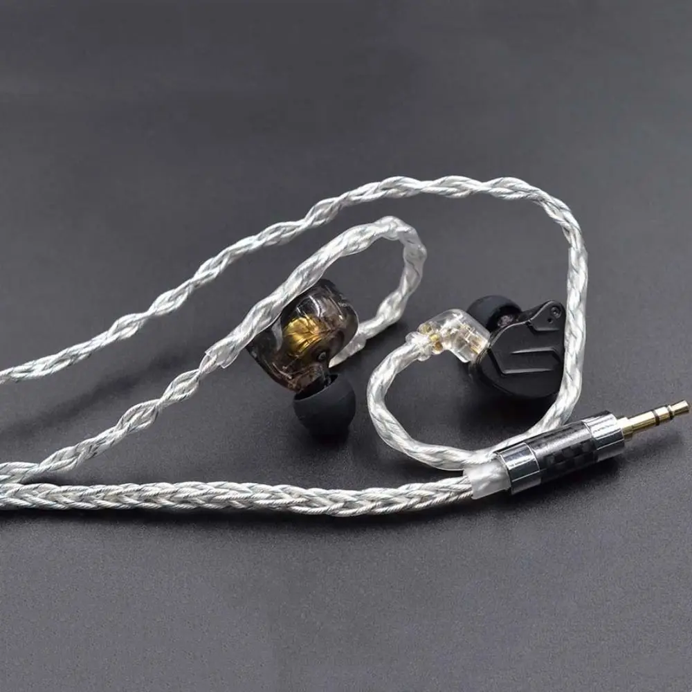 784 Cores KZ Earphones Cable Silver Plated Silver Blue Hybrid KZ Headphone Cord Uparade Cable Portable Audio Headset Wire KZ - Image 2