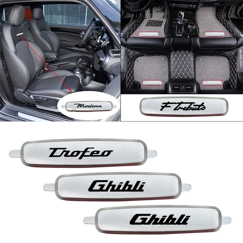 

Наклейки на переднее сиденье автомобиля, наклейки на автомобильные коврики для Maserati GHIBLI Q4 SQ4 2021 2022 2023 2024 2025+, значки для тюнинга автомобильных сидений