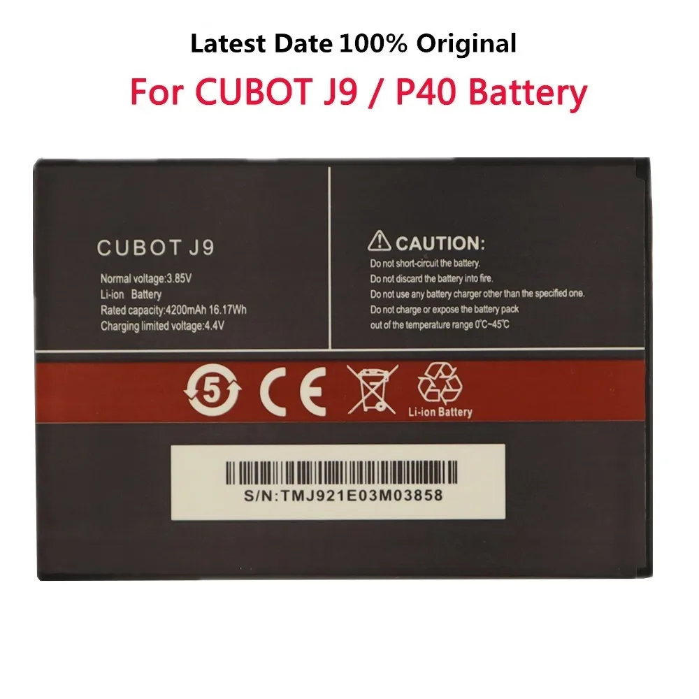 4200 mAh Original-Akku für Cubot J9 P40 P50 Handy-Akku, hochwertiger Ersatz-Akku, auf Lager