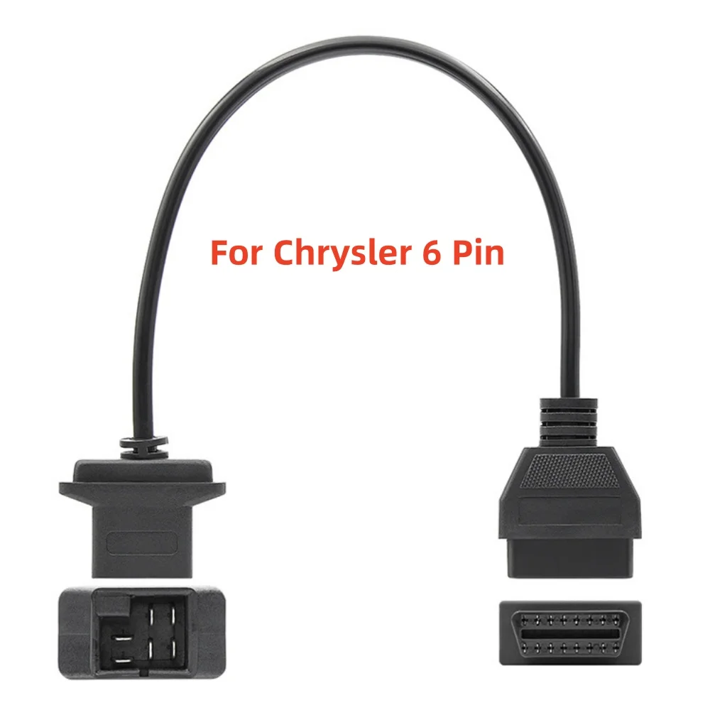  For Chrysler/Jeep/Dodge 6pin OBD2 Adapter Cable  OBD1 to OBD2 Diagnostic Connector For Chrysler OBD2 Diagnostic Tool Adapter