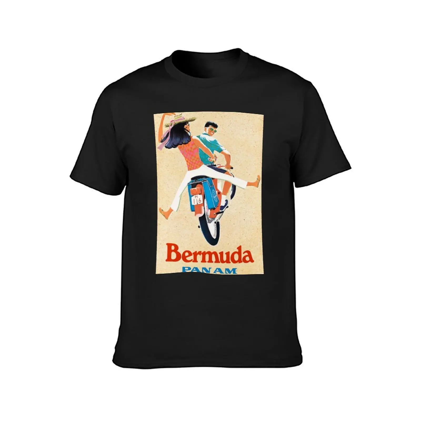 1960 Bermuda Pan American Airlines Travel Poster T-Shirt sweat Blouse men clothings