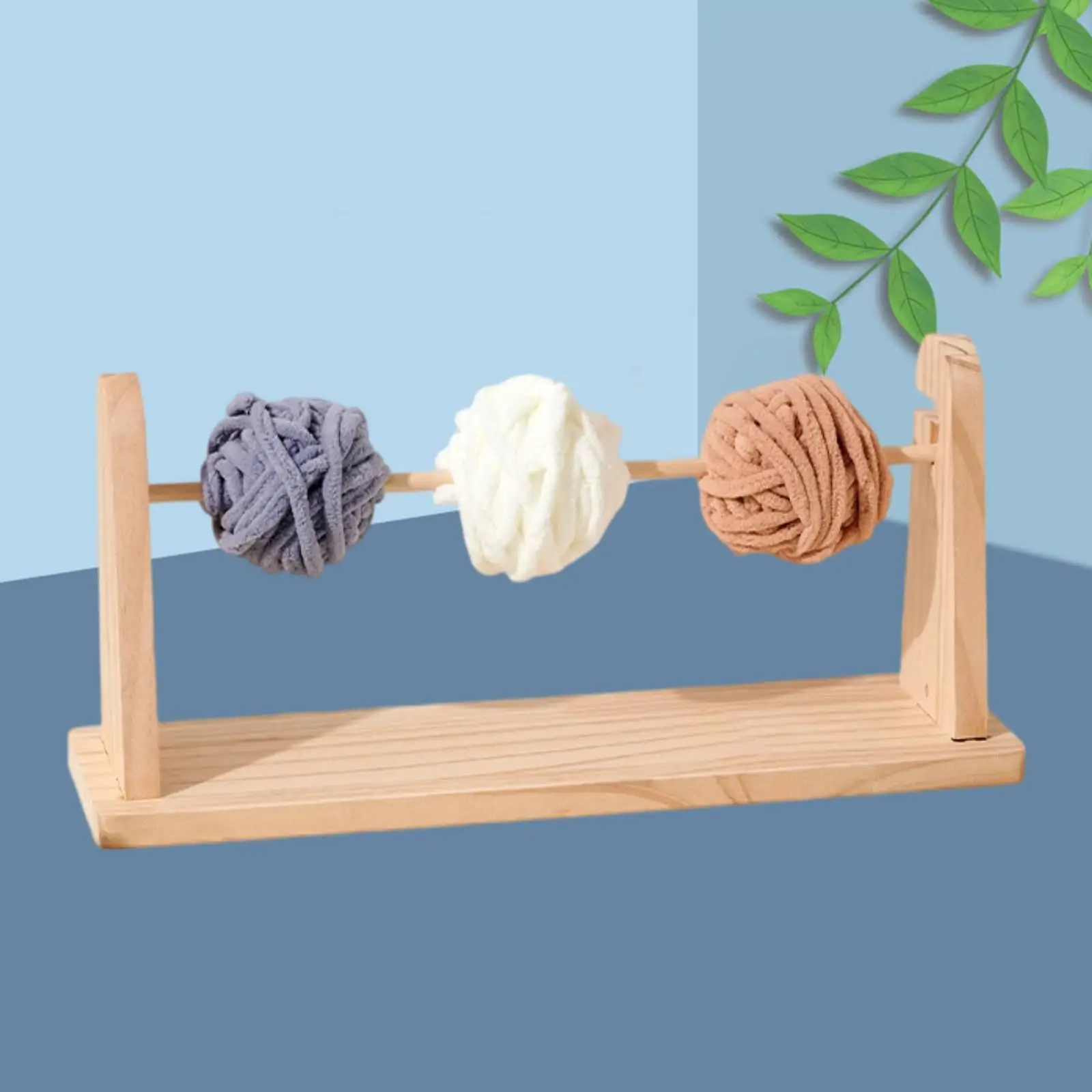 Wood Ribbon Organizer Storage Rack Ribbon Roll Holder Spool Dispenser for Sewing Craft Room