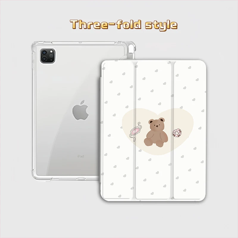 

Heart-shaped polka dot bear TABLET CASE FOR iPad pro 10/11-Inch 2020/6th/7th /8th /Air 3rd/Air 4th/9th gen/Air 5th Gen 2022/Air