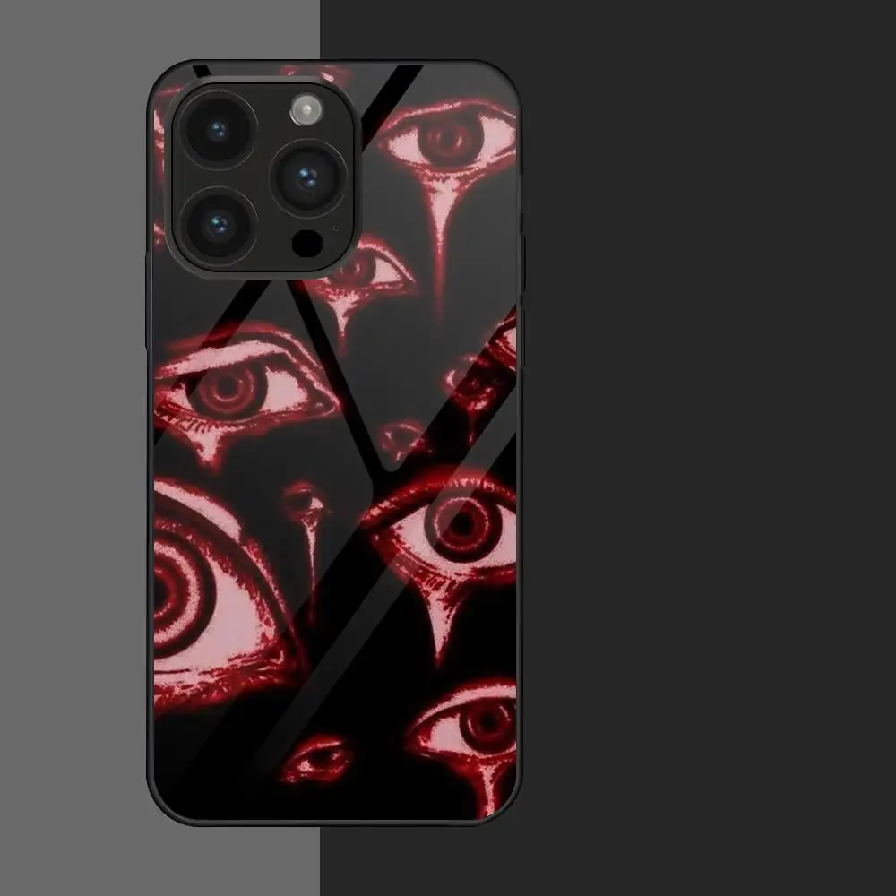 Spooky S-Scary Eye Pattern MAISTO Phone Case Glass Phone Case For Iphone 16 15 14 13 11 12 Pro Max Xr X Xs 8 7 Plus