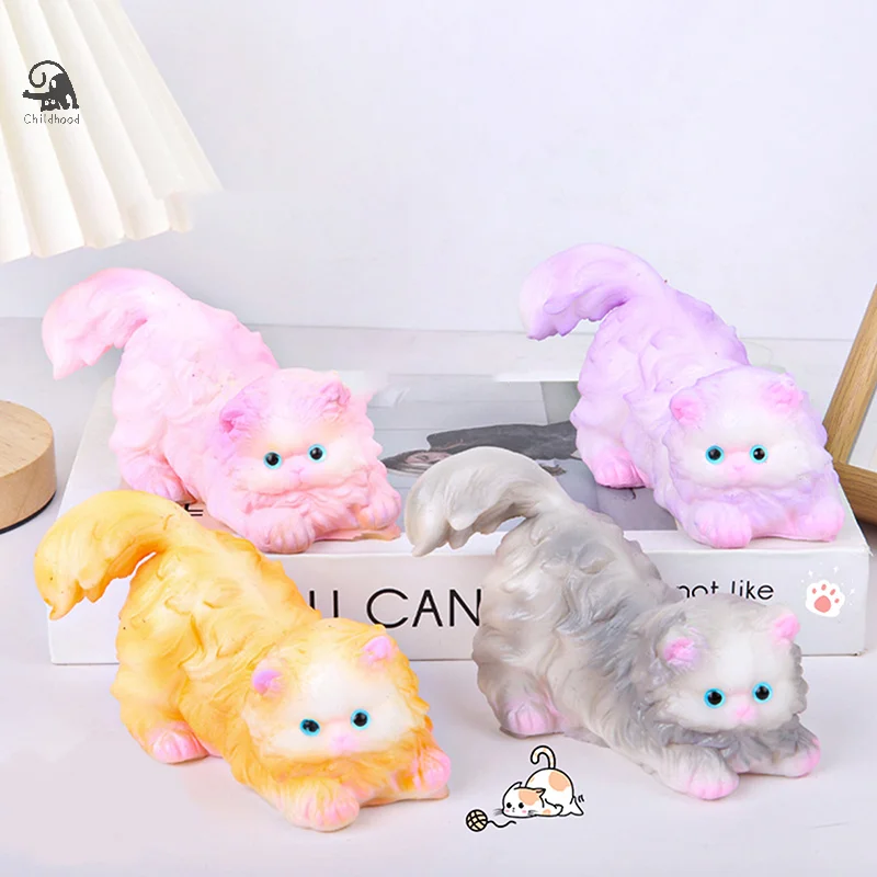 Cat Squeeze Toys TPR Big Cat Three-dimensional Pinch Toys Super Cute Stress Relieving Toy Doll Relaxing Toy Big Cat Pinch Toys