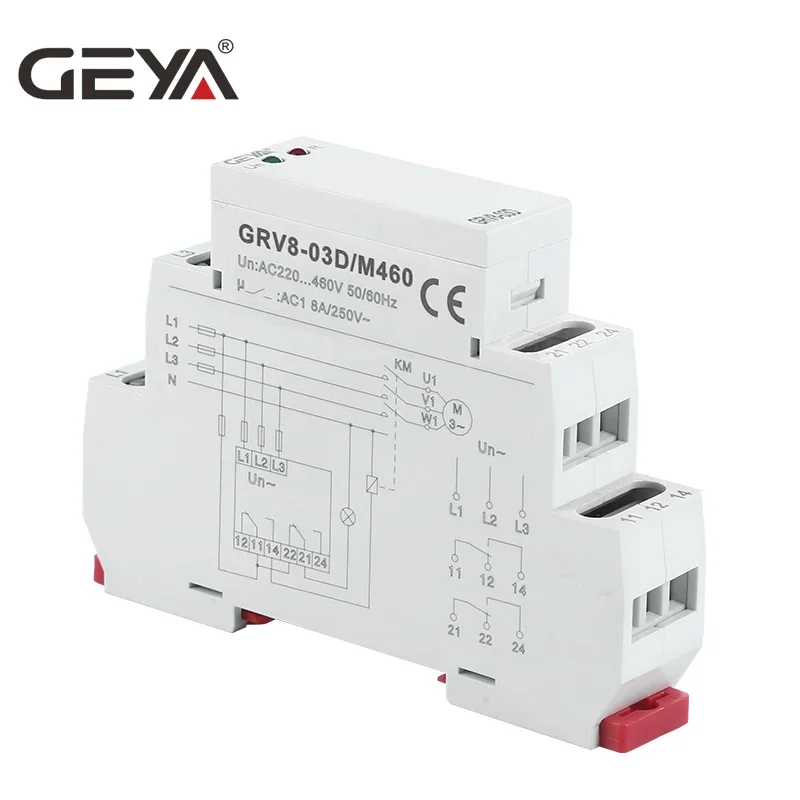 GEYA GRV8-03 Phase Sequence Relay and Phase Failure Protection Relay 8A 10A 1SPDT 2SPDT Phase Relay