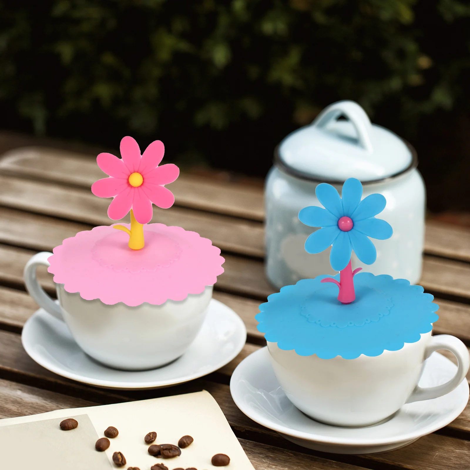 

8Pcs Silicone Cup Lid Leakproof Sunflower Mug Cover Reusable Dustproof Seal for Hot Drinks Coffee Cocoa Office Home