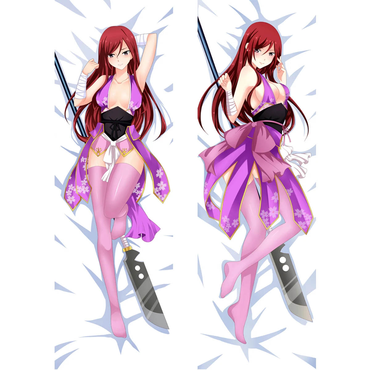 

Erza Scarlet Large Dakimakura Cover Anime Fairy Queen Long Life Size Equal Body Pillow Case Customized Printed Waifu Gift