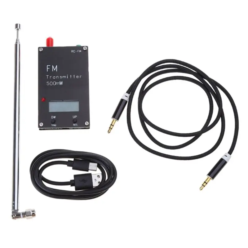 A54K-FM Transmitter Stereo Input 500Mw FM Transmitter Type C Port Fit For Parking Lot Black FM Transmitter