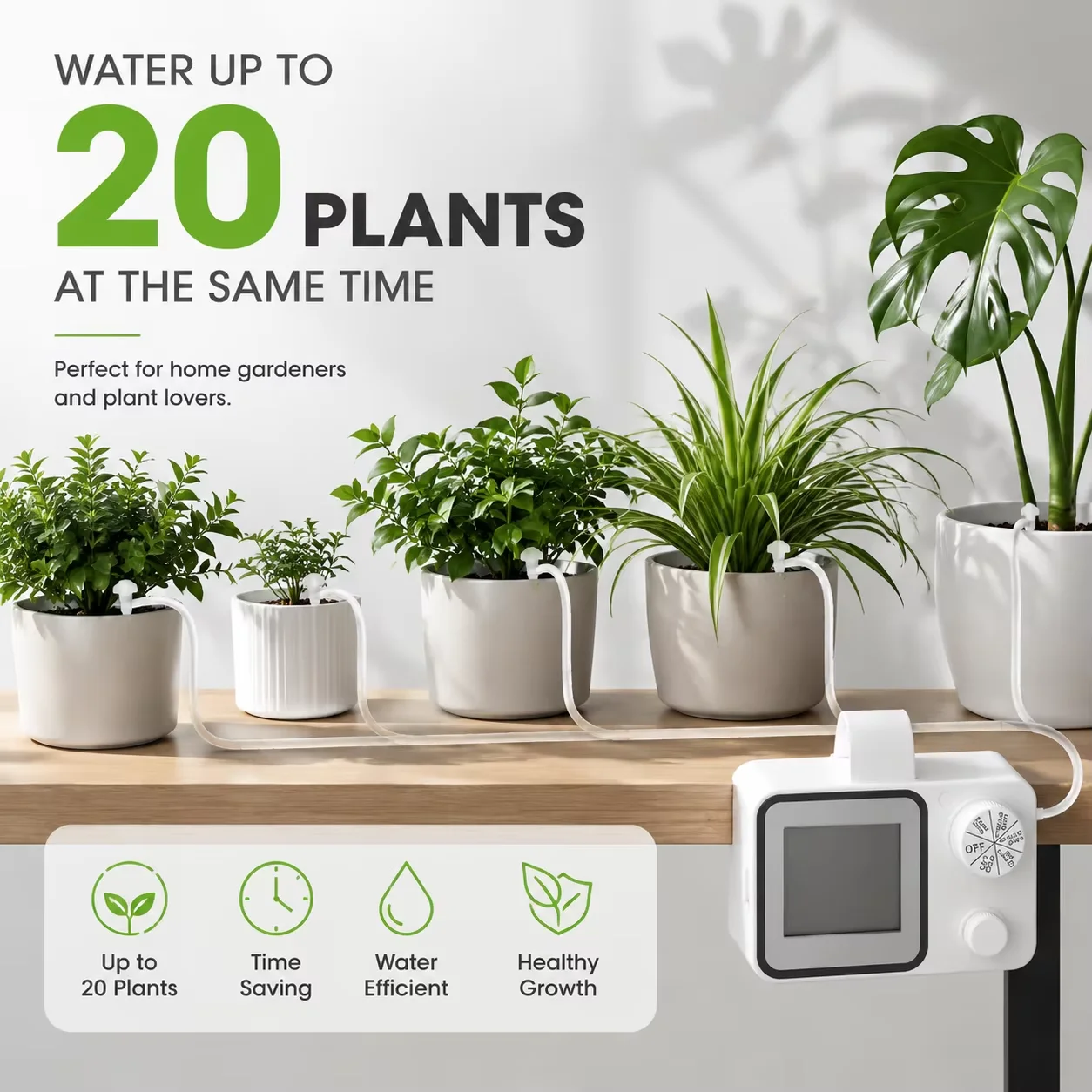 Automatic Watering System, Indoor Plant Watering System with Dual-Mode for 20 Potted Plants, Adjustable Irrigation System Kit