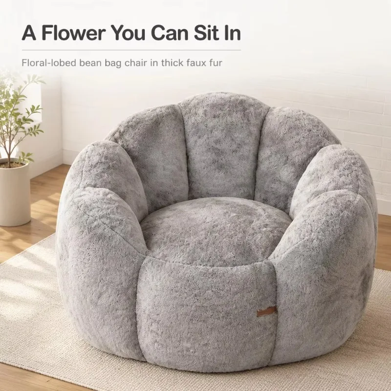Velvet Chesterfield Sofa 2 Seater Compressed Foam Filled Modern Lazy Bean Bag Chair for Small Apartments