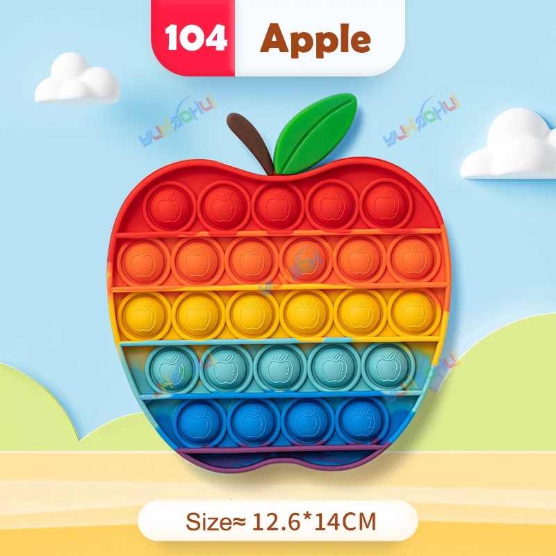 Rainbow Pop Push Bubblle Fidget Anti Stress Relief Speelgoed voor volwassen kinderen Speciale behoeften Zintuiglijk speelgoed Interactief speelgoed voor kinderen