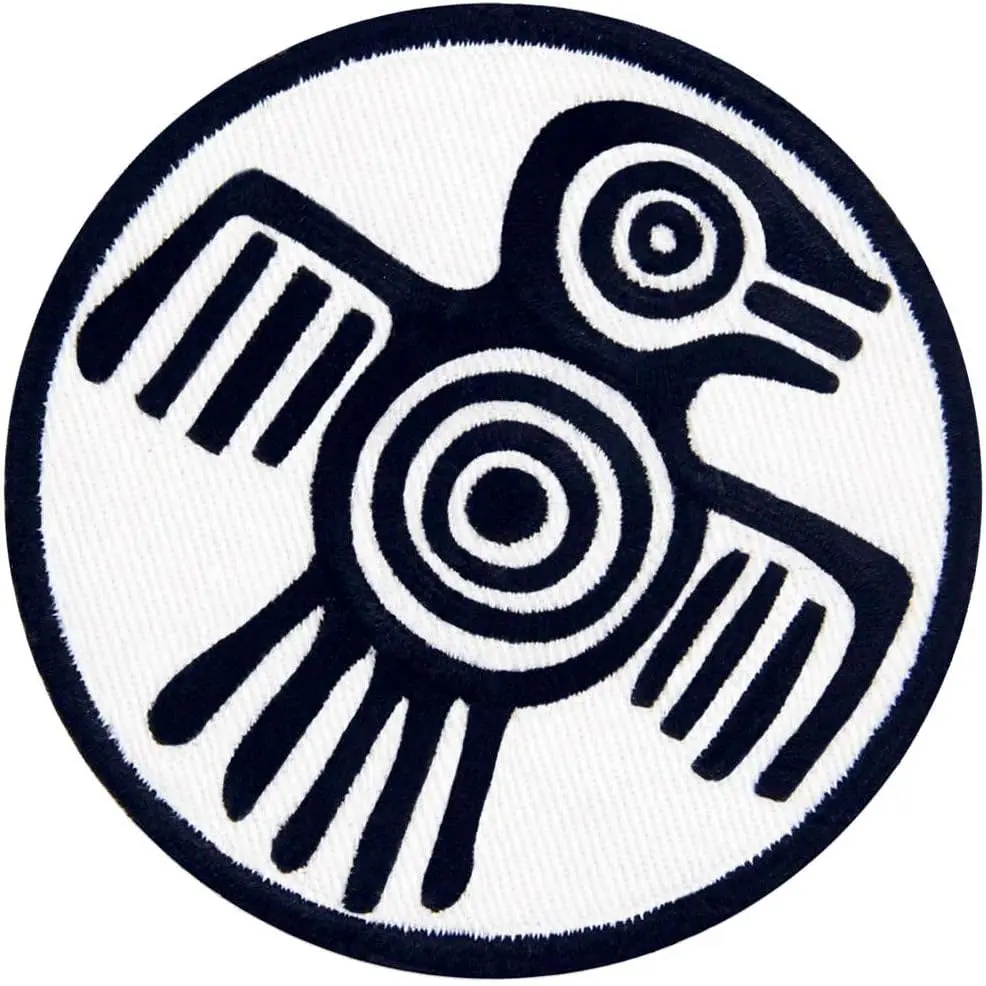 

Aztec Symbol of Power Strength and Courage Patch 6cm Embroidered Applique Iron On Sew On Emblem