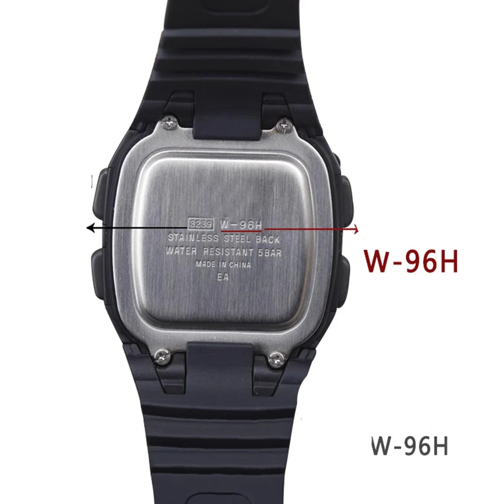 Para Casio W-96H 3239 deportes al aire libre correa impermeable pulsera de goma plástico o hebilla de acero pulsera de silicona 18mm